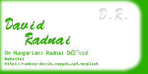 david radnai business card